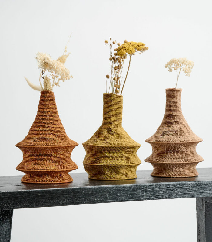 Très beau vase en crochet de la marque Hamimi Design fabriqué au Maroc